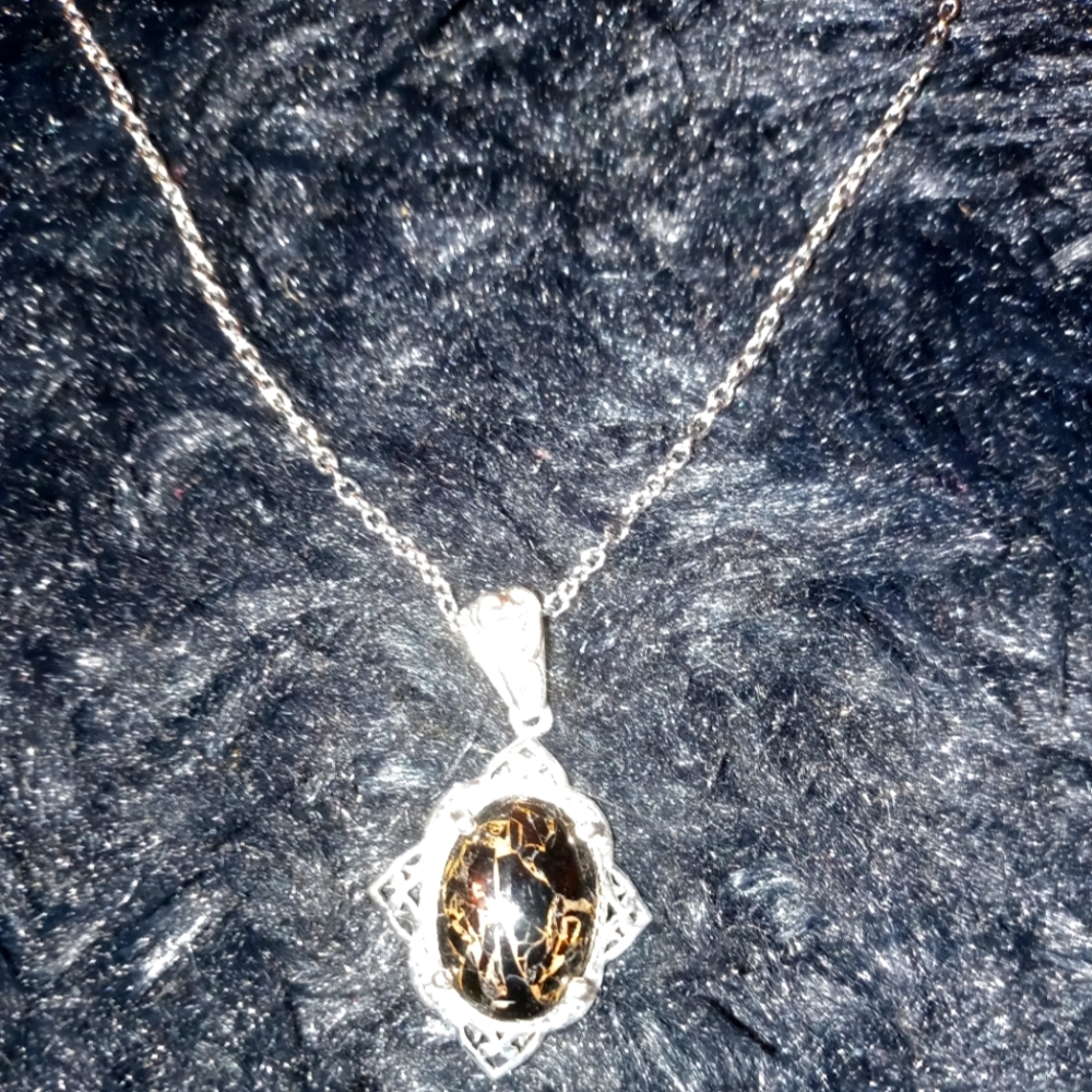 Silver Shungite Matrix Necklace